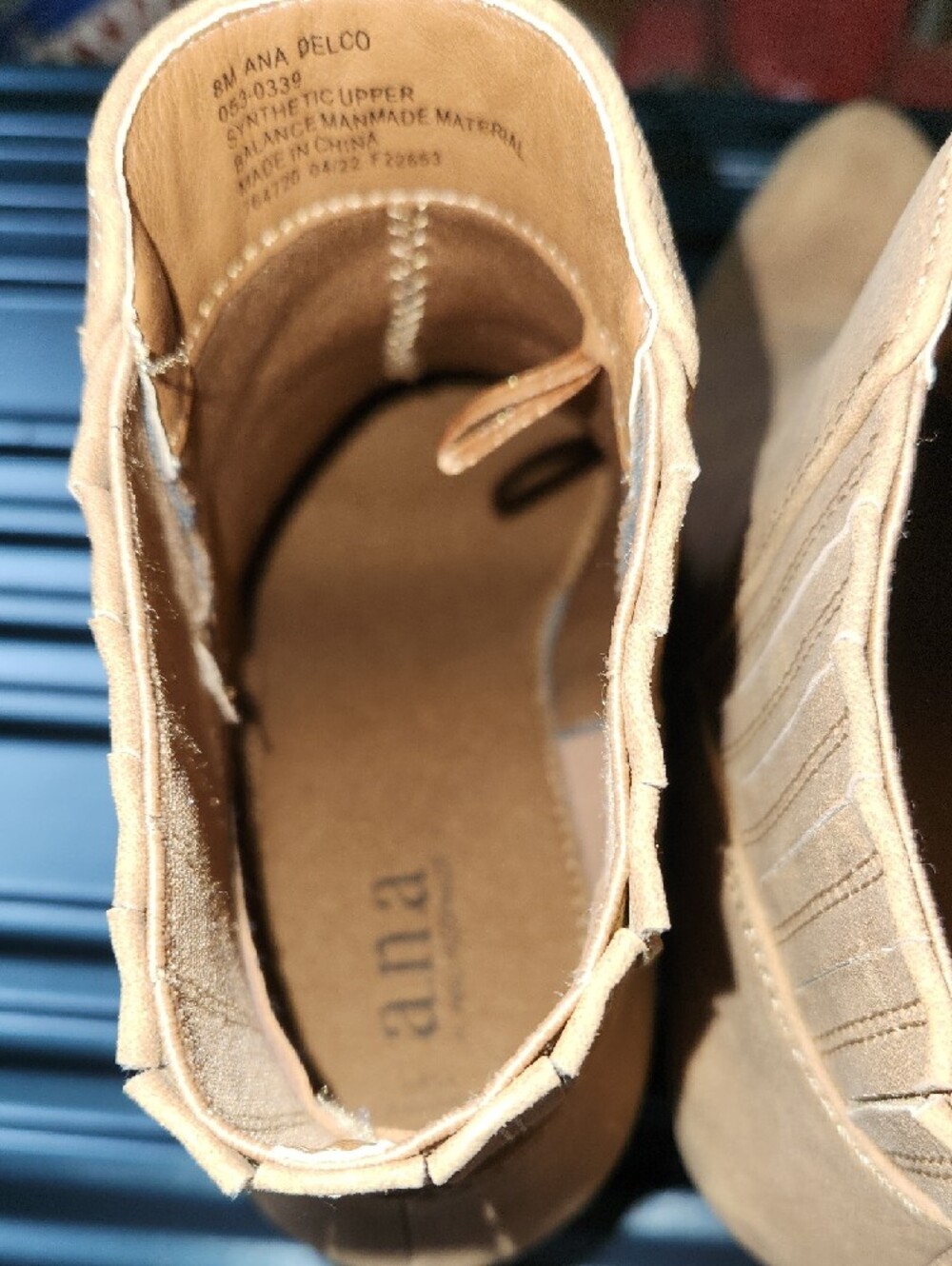 a.n.a Tan Suede Ankle Booties with Stacked Heel - Picture 9 of 10